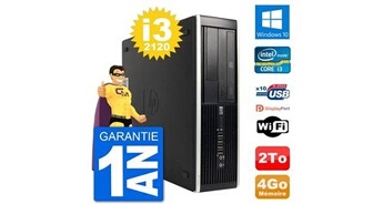 Pc compaq 6200 pro sff intel i3-2120 ram 4go disque dur 2to windows 10 wifi