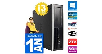 Pc compaq 6200 pro sff intel i3-2120 ram 8go disque dur 2to windows 10 wifi