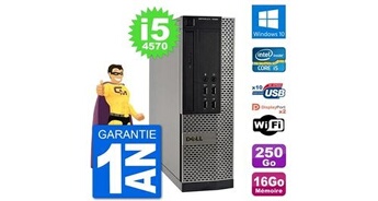Pc optiplex 7020 sff intel i5-4570 ram 16go disque 250go windows 10 wifi