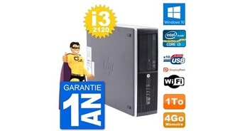 Pc compaq pro 6300 sff intel i3-2120 ram 4go disque dur 1to windows 10 wifi