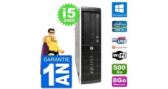 Pc compaq pro 6300 sff intel i5-2400 ram 8go disque dur 500go windows 10 wifi