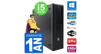 PC De Bureau HP PC HP Prodesk 600 G1 Sff Intel Core i5-4570 Ram 16Go Disque 2To Windows 10 WiFi