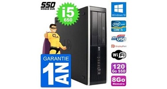 Pc 8100 elite sff intel core i5-650 ram 8go ssd 120go windows 10 wifi