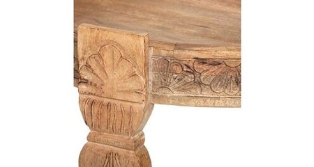 Table Basse Ronde Gypsy En Bois De Manguier Sculpté - Diamètre 74 Cm, Hauteur 44 Cm - Pour Salon
