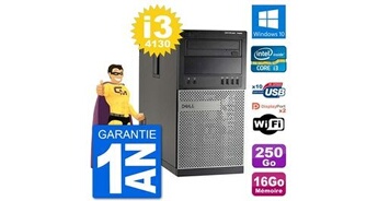 Pc tour 7020 intel core i3-4130 ram 16go disque dur 250go windows 10 wifi