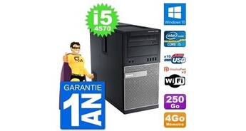 Pc tour 7020 intel core i5-4570 ram 4go disque dur 250go windows 10 wifi