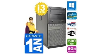 Pc tour 7010 intel core i3-2120 ram 8go disque dur 500go windows 10 wifi