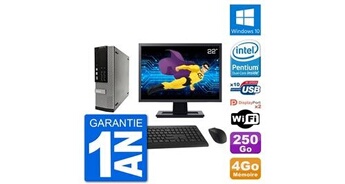 Pc 7010 sff ecran 22" intel g2020 ram 4go disque 250go windows 10 wifi