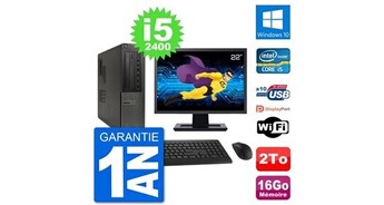 Pc 790 dt ecran 22" intel i5-2400 ram 16go disque dur 2to windows 10 wifi