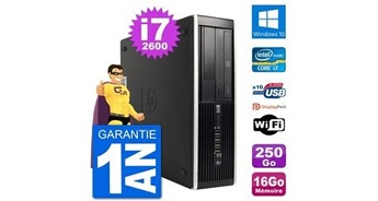 Pc compaq 6200 pro sff intel i7-2600 ram 16go disque 250go windows 10 wifi