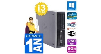 Pc compaq pro 6300 sff intel i3-2120 ram 8go disque dur 250go windows 10 wifi