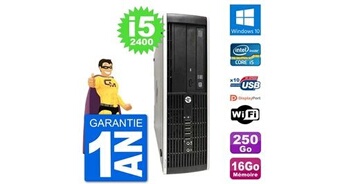 Pc compaq pro 6300 sff intel i5-2400 ram 16go disque 250go windows 10 wifi