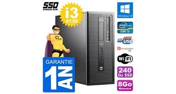 Pc tour prodesk 600 g1 intel core i3-4130 ram 8go ssd 240go windows 10 wifi
