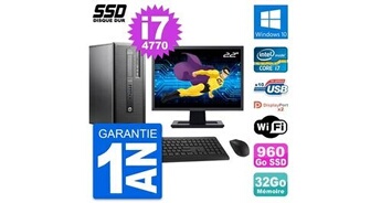 Pc tour prodesk 600 g1 ecran 22" i7-4770 ram 32go ssd 960go windows 10 wifi