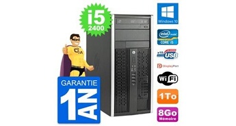 PC De Bureau HP PC Tour HP Compaq Pro 6200 Cmt Intel i5-2400 Ram 8Go Disque 1To Windows 10 WiFi