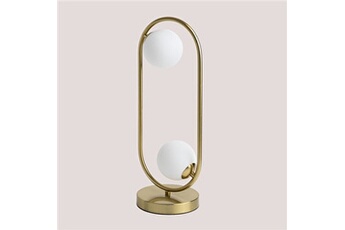 lampe à poser sklum lampe de table en métal blaise doré 43 cm