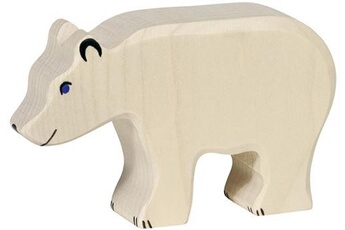 figurine de collection holztiger figurine en bois ours polaire