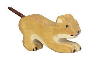 figurine de collection holztiger figurine en bois lionceau