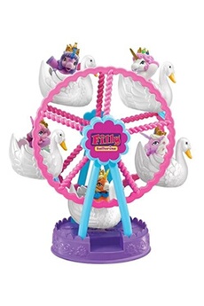 figurine de collection goliath grande roue avec des cygnes et la princesse rose 22cm rose