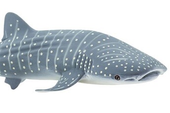 figurine de collection safari ltd safari requin-baleine junior 18 cm caoutchouc blanc/gris