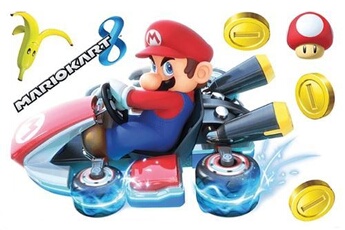 stickers muraux Mario Kart vinyle 7 pièces