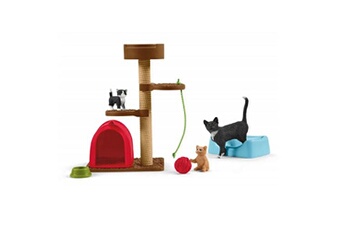 Figurine pour enfant Schleich Ferme Monde SLH42501 Terrain de jeu pour chatons - Cadeau de collection