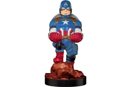 Figurine de collection Exquisite Gaming Figurine Captain America - Support & Chargeur pour Manette et Smartphone -