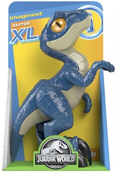 figurine de collection fisher price - jurassic world - imaginext - dinosaure raptor xl articulé - 24cm