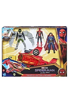 figurine de collection spiderman pack de 3 figurines articulées avec véhicule jet araignée 3 marvel