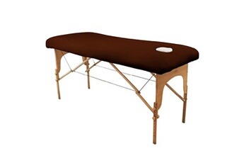 accessoire soin du linge vivezen drap housse de protection en éponge pour table de massage - marron foncé -