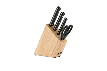 ustensile de cuisine arcos bloc de 3 couteaux + ciseaux noir 285000