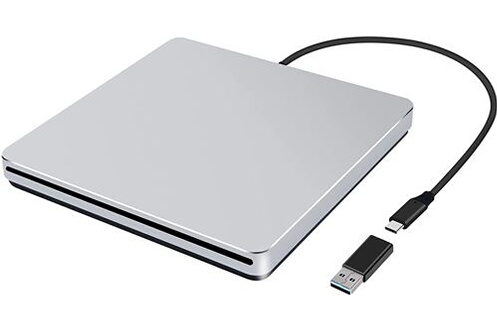 Lecteur-graveur interne Non renseigné Lecteur graveur DVD CD externe USB  type C compact Silver pour Macbook air / macbook pro Mac OS 2022 2023  Hightechnology