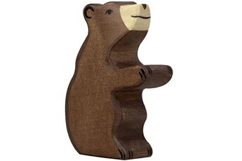 figurine en bois ours bébé