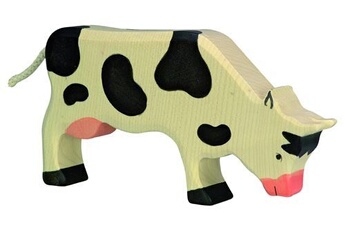 figurine de collection holztiger bois pâturage vache