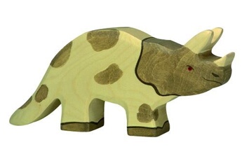 figurine de collection holztiger bois triceratops