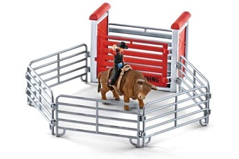 figurine de collection schleich farm world bull riding (cowboy) figure 41419