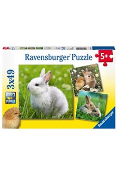 puzzle ravensburger puzzles 3 x 49 pièces mignons petits lapins