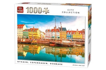 puzzle king 5704 nyhavn danemark - puzzle - lot de 1000, 68 x 49 cm