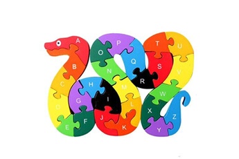 puzzle generique 1 kids set jigsaw puzzle en bois alphabet 26pcs numéro bloc préscolaire serpent jouets jmpl137