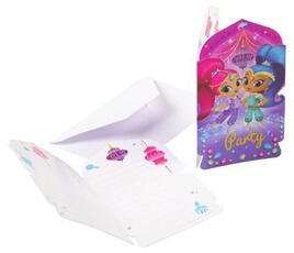invitations Shimmer and Shine 14 cm 8 pièces