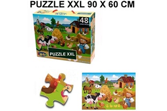 puzzle guizmax puzzle geant 48 pieces la ferme poule cochon vache piece xl 60 x 90 cm - multicolore - autre matériau -