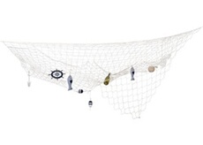 filet de pêche décoratif 300x300 cm polyester blanc