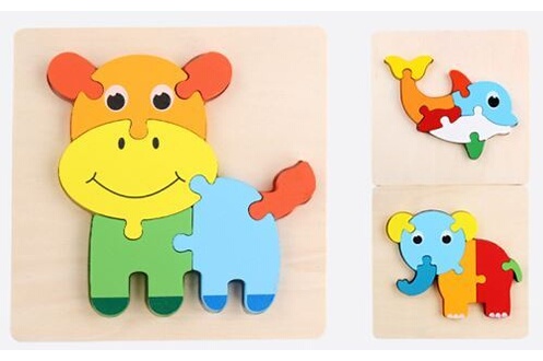 Puzzle GENERIQUE 6 puzzles d'animaux en bois pour les enfants de plus  de 3 ans