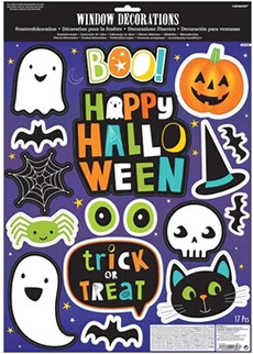 autocollants de fenêtre Halloween Friends junior vinyl 6-pièces