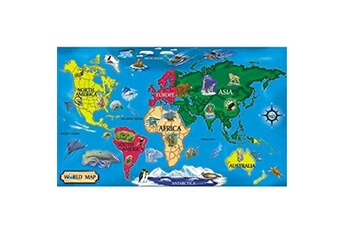 puzzle melissa & doug - carte du monde - puzzle - 33 pièces