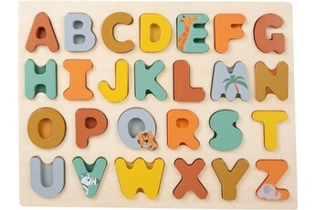 puzzle small foot forme puzzle alphabet safari 22 x 29 cm bois 26 pièces