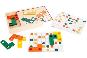 puzzle small foot puzzle géométrique junior bois/carton 12 pièces