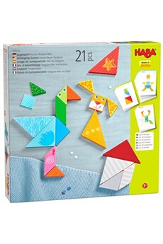 puzzle haba jeu de formes tangrammix 21,9 x 21,9 cm bois 21 pièces