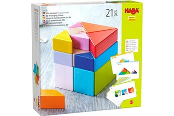 puzzle haba jeu de formes 3d tangrammix 21,9 x 21,9 cm bois 21 pièces