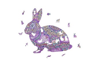 puzzle generique puzzle en bois 200 pièces lapin pour enfants et adultes - multicolore